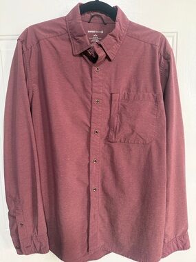 Swiss Tech Men's Button-Down Shirt in Dusty Mauve